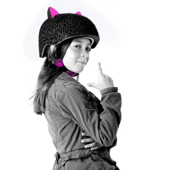 Krash! Leopard Kitty Cycling Girls' Bike Helmet - Black image {1}