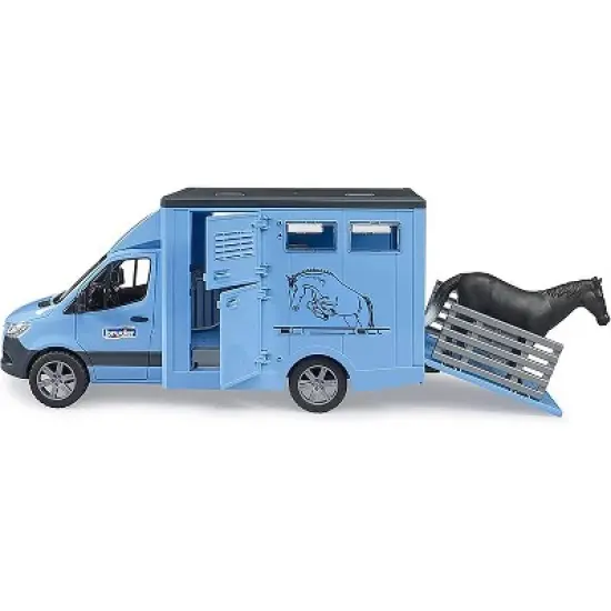 Bruder MB Sprinter Animal Transporter with Horse image {2}