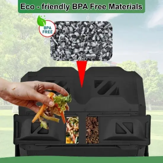 BestMassage Compost Bin 43 Gallion Outdoor Compost Tumbler for Garden Patio image {4}