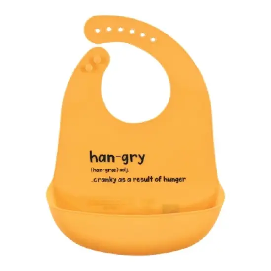 Hudson Baby Unisex Baby Silicone Bibs, Yellow Hangry, One Size image {2}