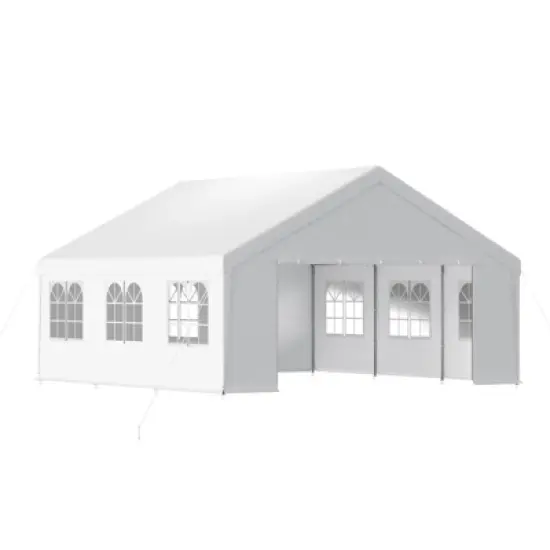 Aoodor 20 x 20 FT. Marquee Party Tent with Church Window Sidewalls ,Waterproof Pavillion Tent ,Outdoor Event Tent,Wedding Party Tent image {10}