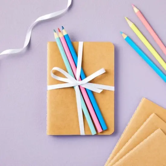 Paper Junkie 24 Pack A6 Kraft Paper Travel Journal, Small Lined Pocket Notebook Bulk Pack for Kids, Home, Office (5.7 x 4.1 In) image {2}