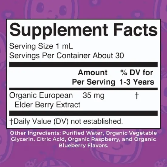 MaryRuth's Cocomelon Toddler Elderberry Drops, Blueberry Raspberry, Org, 1 oz image {1}