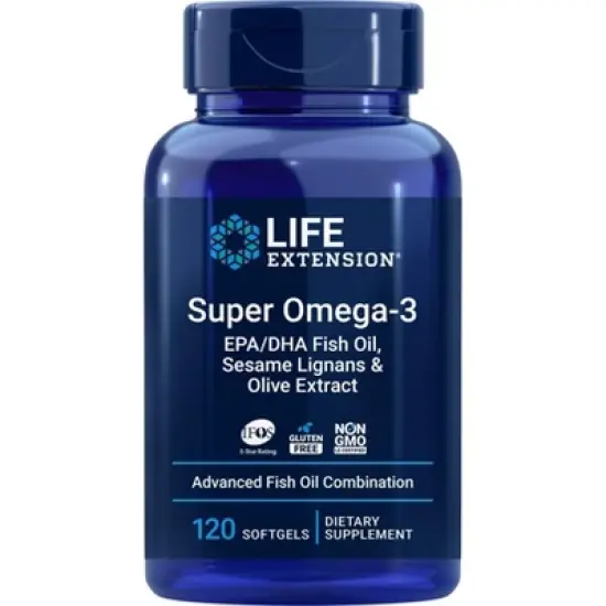 Super Omega 3 EPA DHA with Sesame Lignans and Olive Fruit Extract by Life Extension  -  120 Softgel image {2}