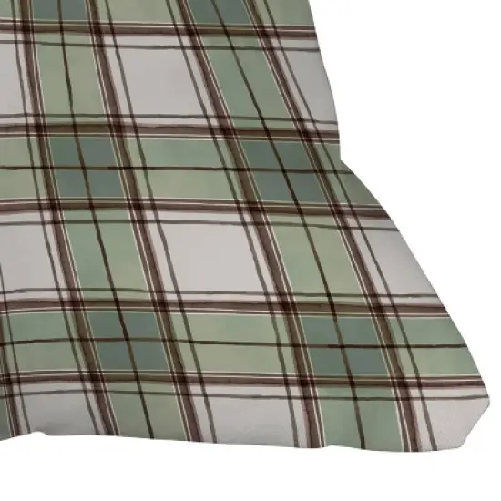 26"x26" Deny Designs Ninola Design Geo Check Outdoor Throw Pillow Green image {2}