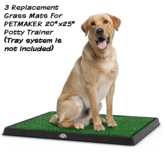 Pee Pads for Dogs - Set of 3 Replacement Turf Grass Mats for Potty Training - Dog Housebreaking Supplies for Puppies and Small Pets by PETMAKER image {3}