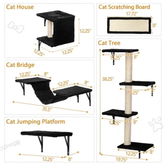Multipet Cat Wall Shelves, Wall-Mounted Cat Climber Set image {5}