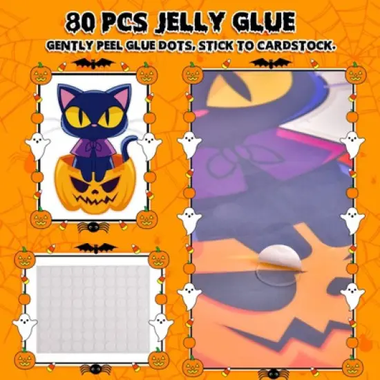 FUN LITTLE TOYS 18 PCS Halloween Witch Theme Decor Including Skull, Black Cat, Pumpkin for Halloween Decorations Party Suppliers image {4}