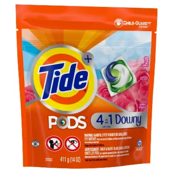 Tide Pods Laundry Detergent Pacs - Downy April Fresh image {2}