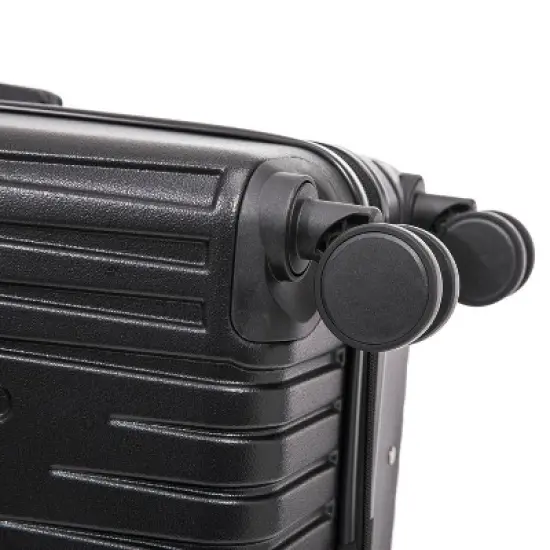 InUSA Drip Lightweight Hardside Large Checked Spinner Suitcase - Black image {10}