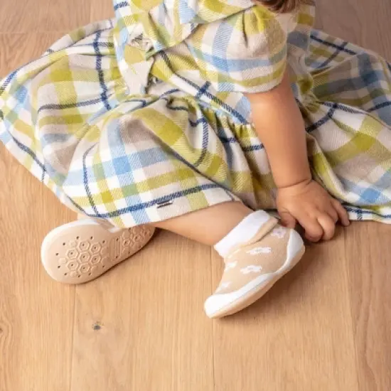 Komuello Toddler Girl First Walk Sock Shoes - Daisie Latte image {7}