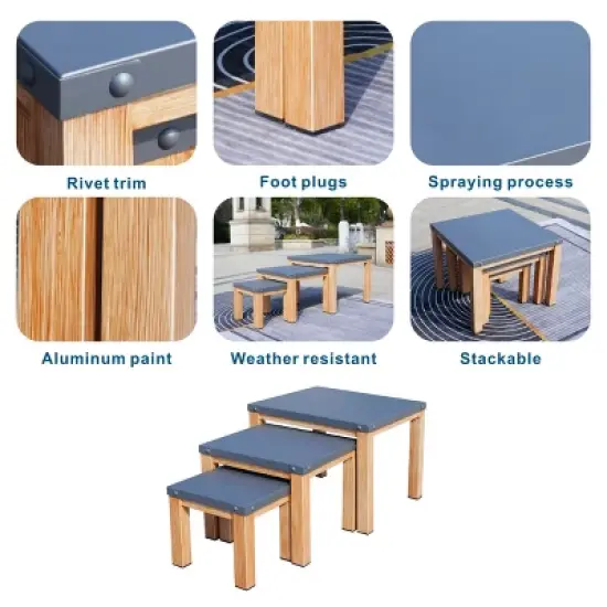 Moda Furnishings Square 27.56'' L x 27.56'' W Outdoor Side Table image {4}