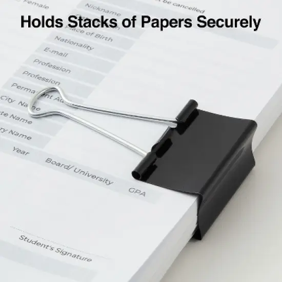 Staples 2" Binder Clips Large Black 12/Pack (10669) ST10669/10669 image {2}