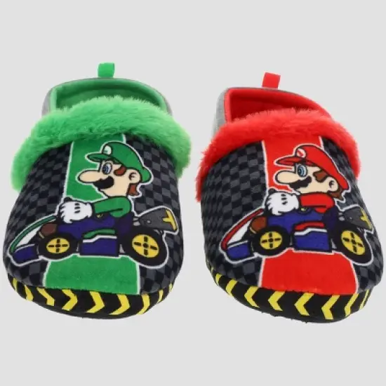 Kids' Nintendo Super Mario Kart Loafer Slippers - Red/Green image {5}