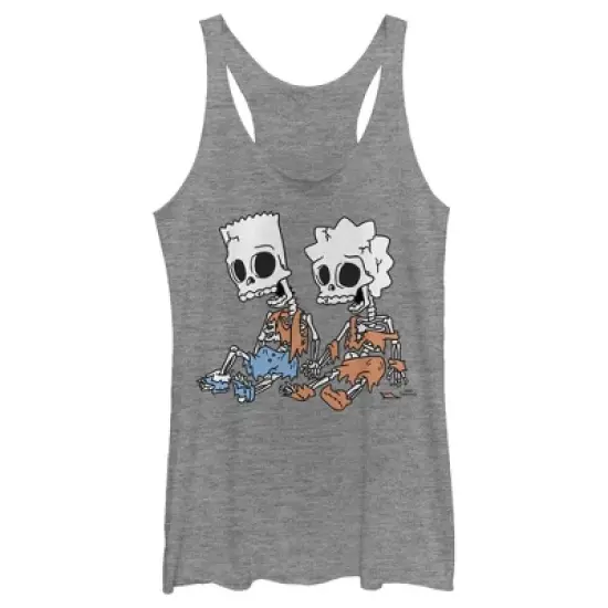 Women's The Simpsons Skeleton Bart and Lisa Racerback Tank Top image {3}