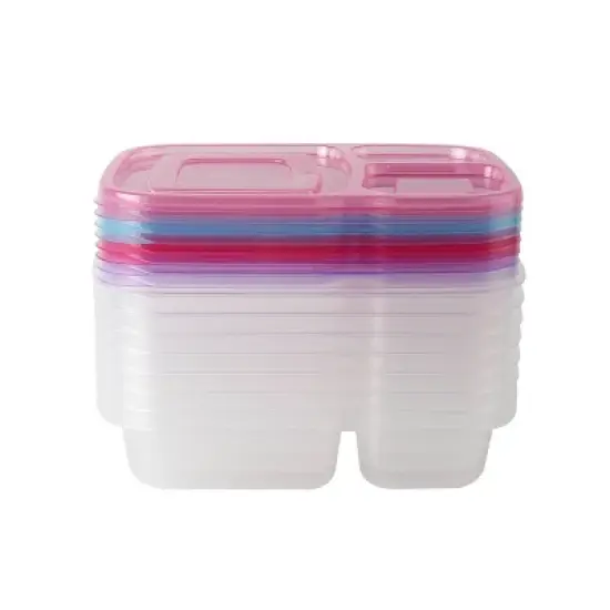 Cook With Color 16pc 3 Compartment Portion Containers image {3}