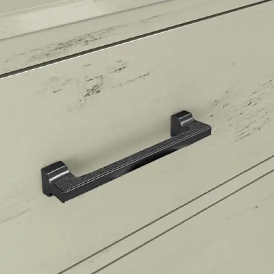 Festivo 2pc Contemporary 3 Drawer Nightstand Side Table Set Saw Cut Off-White image {6}