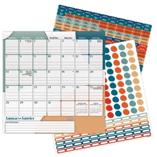 Trends International Inc. 2023-24 Wall Calendar 12"x12" Bilingual English/French Family Magnetic image {8}