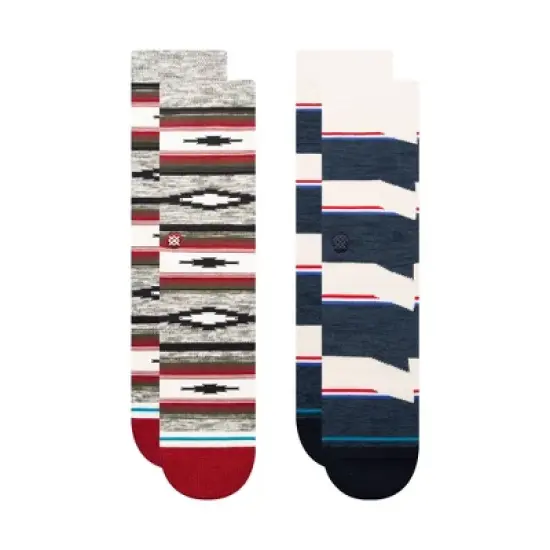 STANCE x WADE Men's Striped Blanket Crew Socks 2pk - Red/Blue L image {3}