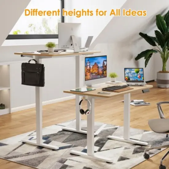 Lirago White Electric Standing Desk 40x24 Splice Board Carbon Steel Frame 170LB Capacity Height Adjustable image {6}