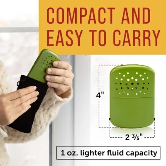 Maplefield Reusable Hand Warmers with 12 Hours of Lasting Heat - Reusable Heater & Fabric Pouch - Matte Finish (Matte Green) image {6}