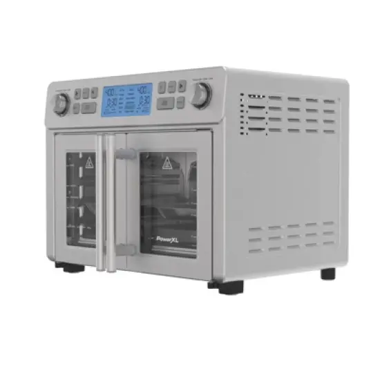 PowerXL SmartSynx 1750W Duplex French Door Toaster Oven and Air Fryer: Stainless Steel Countertop, 25L Capacity image {2}