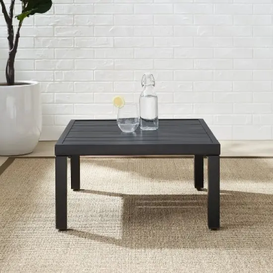 Piermont Outdoor Metal Sectional Side Table - Matte Black - Crosley image {2}
