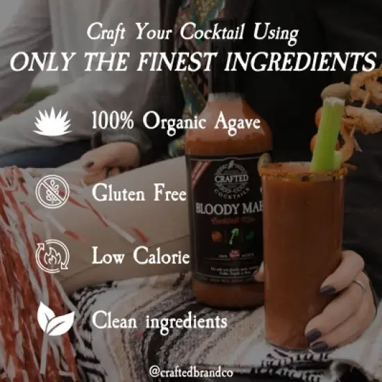 Crafted Cocktails Bloody Mary Mix: 6 Pack: Gold Medal Winning, 50 Calories Per Serving, Tomato, Horseradish, Worcestershire and Spices for Great Taste image {1}