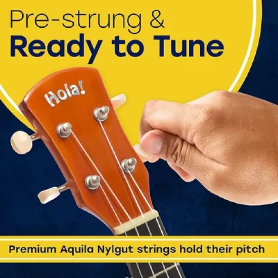 Hola! Music Color Series Soprano Ukelele Set for Beginners with Canvas Tote Bag, Strap with Hook, & Various Size Picks, Red image {2}