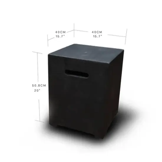 Elementi 20" Propane Tank Cover Concrete Hideaway Table for 20 lb Tank &ndash; Dark Grey image {2}