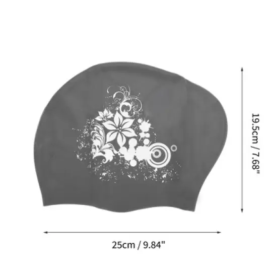 Unique Bargains Women's Silicone Floral Pattern Swim Cap 1 Pc image {3}