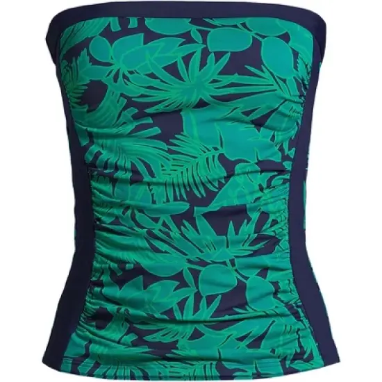 Lands' End Women's Long Chlorine Resistant Bandeau Tankini Swimsuit Top with Removable Adjustable Straps image {6}