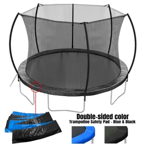 GDFStudio Poppy Outdoor/Indoor Steel Ladder Round Trampoline with Enclosure and Curved Fence Pole image {3}