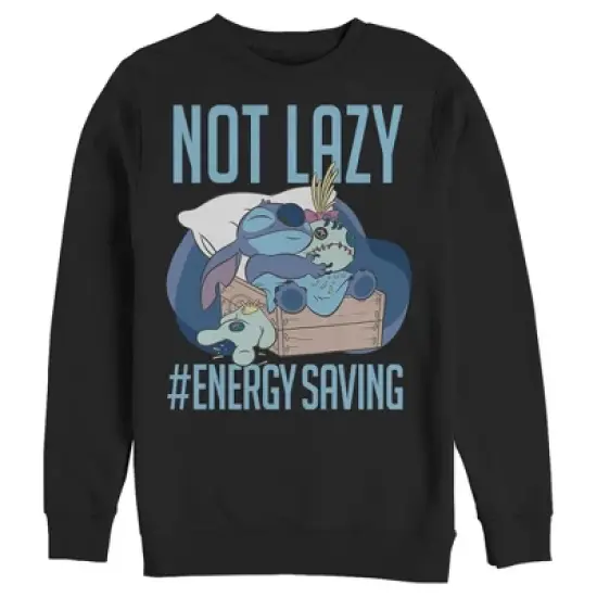 Men's Lilo & Stitch Not Lazy, Saving Energy Sweatshirt image {3}