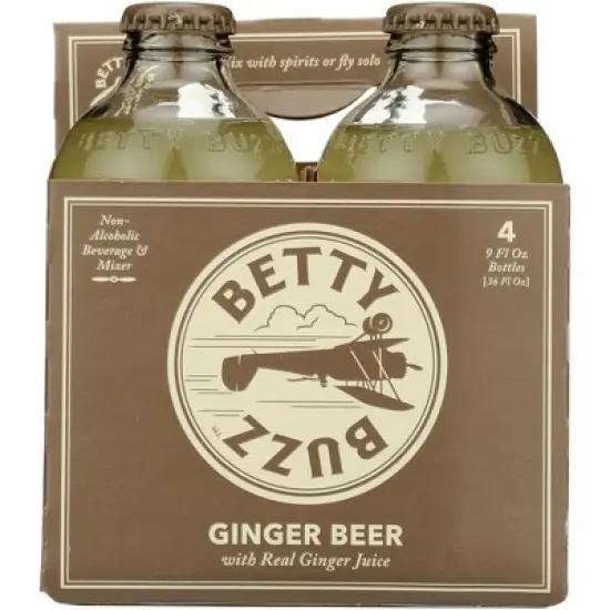 Betty Buzz Ginger Beer 4 Pack - Case of 6/36 oz image {1}