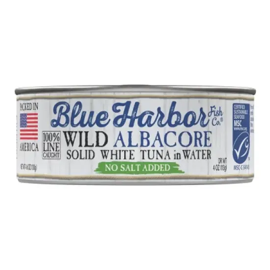 Blue Harbor Solid Albacore Tuna in Water No Salt Added - 4oz image {7}