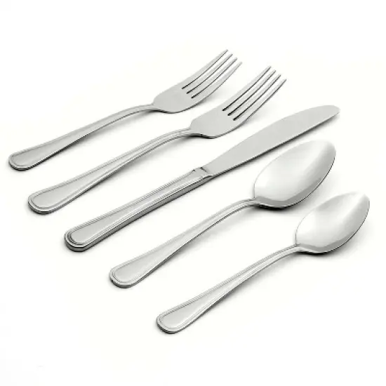 Oneida 74pc Stainless Steel Hollis Flatware Set: Silverware Set for 12, Dishwasher-Safe, Includes Serving Spoons & Forks image {1}