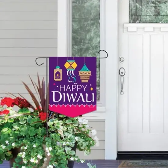 Big Dot of Happiness Happy Diwali - Outdoor Home Decorations - Double-Sided Festival Of Lights Party Garden Flag - 12 x 15.25 Inches image {5}