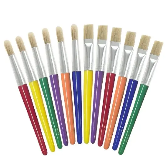 4E's Novelty 12Pcs Kids Paint Brushes, Thick Paint Tools for Kids for Arts and Crafts image {6}