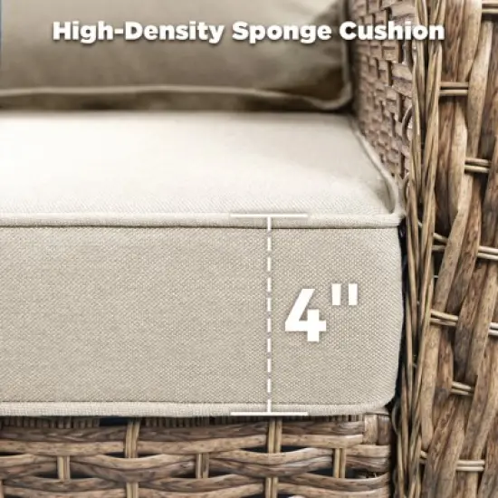 Buenhomino Wicker Patio Conversation Set Outdoor Seating Group Furniture Set with Cushions image {4}