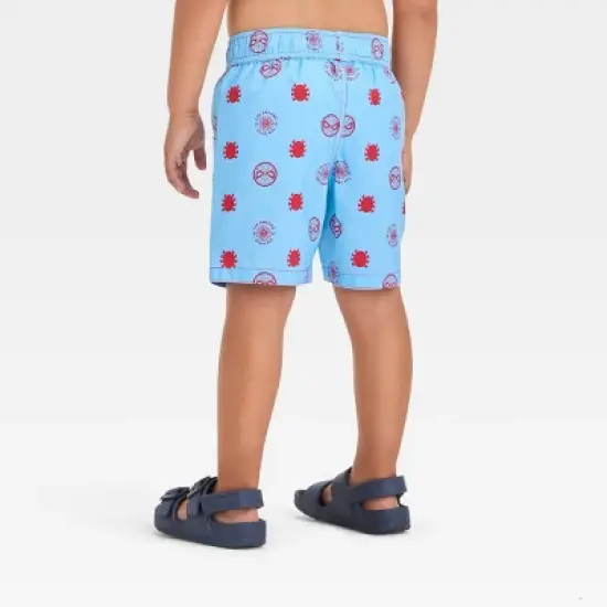 Toddler Boys' Marvel Spider-Man Swim Shorts - Light Blue image {2}
