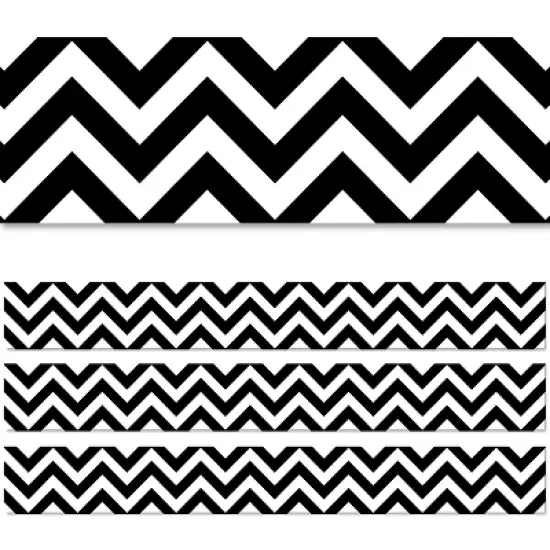 Creative Teaching Press EZ Border 3" x 48' Black Chevron 3/Packs (CTP10469-3) image {2}