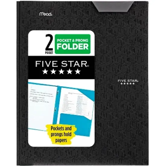 Five Star 2 Pocket Plastic Folder with Prongs image {8}