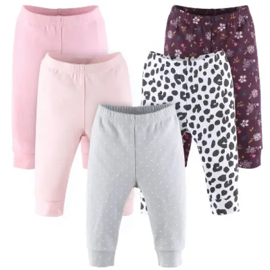 The Peanutshell 5-Pack Baby Pants, Polka Dots and Floral Print image {5}