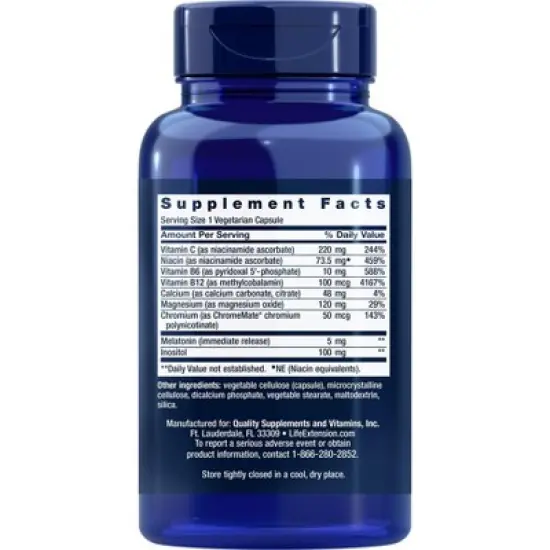 Quiet Sleep Melatonin 5mg by Life Extension  -  60 VegCap image {1}