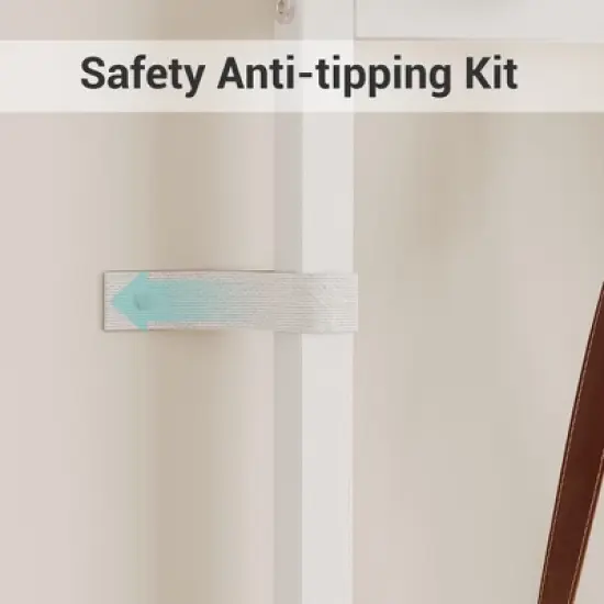 31.5" Hall Tree Entryway Table with Coat Rack, Console Table with 2-Tier Storage Shelves, Shoe Rack Organizer, 7 Hooks & Mesh Cabinet for Foyer/Door image {6}