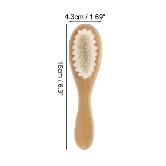 Unique Bargains 1 Pc Men's Comfortable Beard Brush Light Yellow image {1}