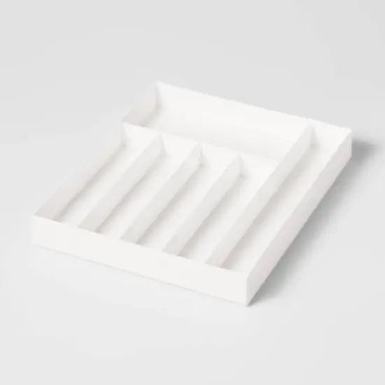 6 Compartment Organizer White - Brightroom&trade;: In-Drawer Silverware & Utensils Organizer, Dishwasher-Safe, 16"x13.3" image {3}