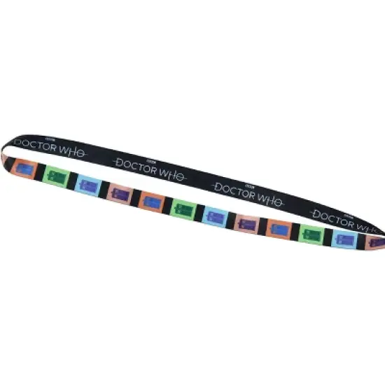 Doctor Who Lanyard ID Badge Holder Travel By Tardis Lanyard w/ Rubber Charm image {2}