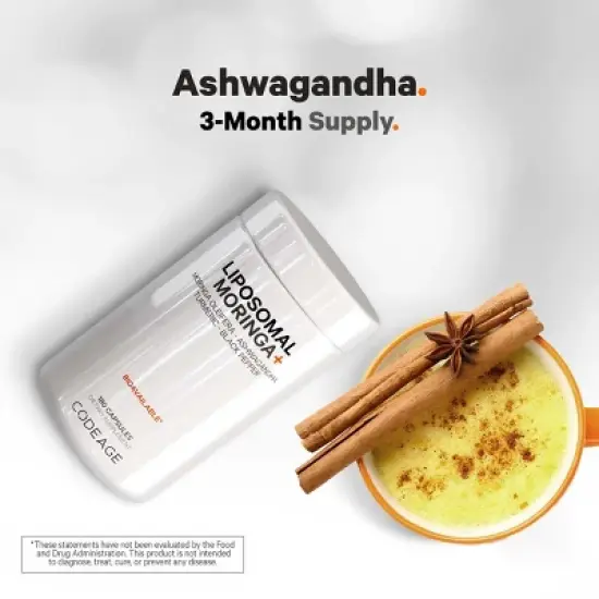 Codeage Liposomal Moringa+ Supplement, Moringa Oleifera, Turmeric, Ashwagandha, Black Pepper - 180ct image {4}